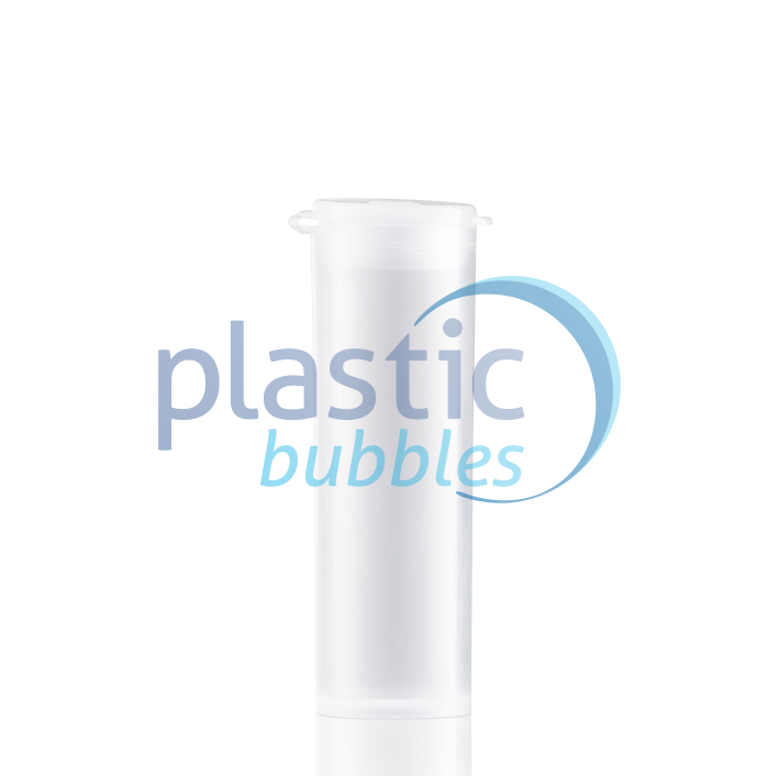 Plastic Bubbles 10ml Natural Hinged Vial Closed