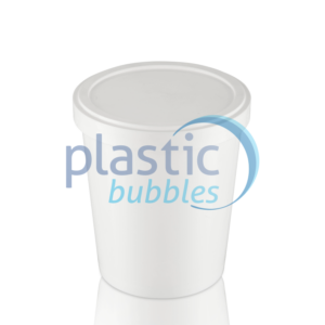 Plastic Bubbles 480ml Tub & lid (white)