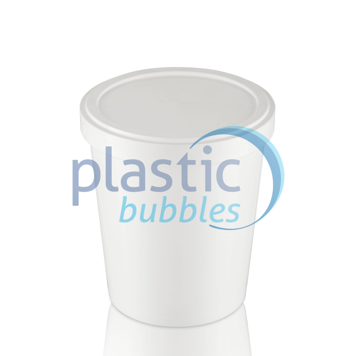 480ml Tub & lid (white) Plastic Bubbles 480ml Tub & lid (white)