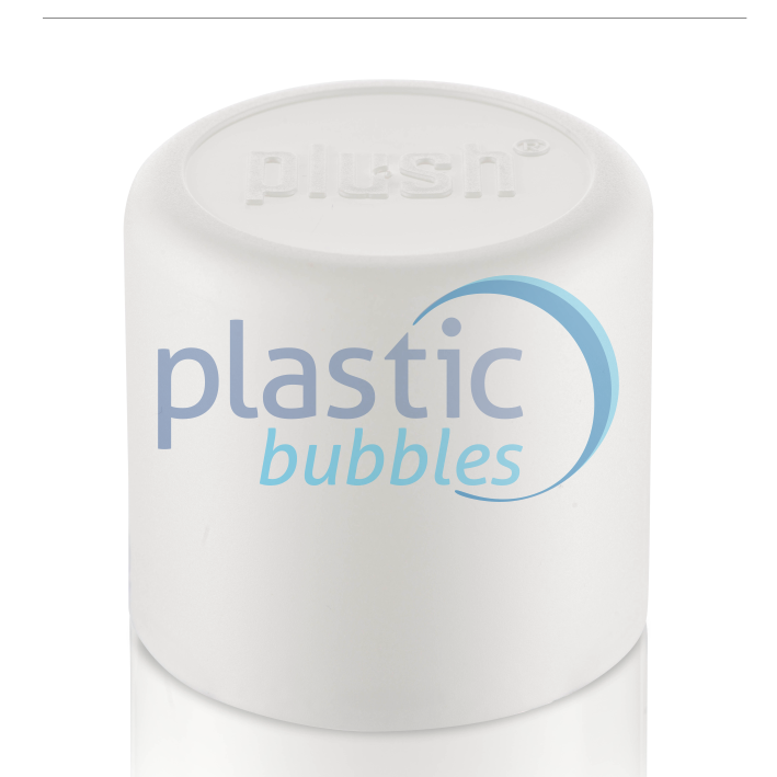 Plastic Bubbles 52 Aerosol cap white plush