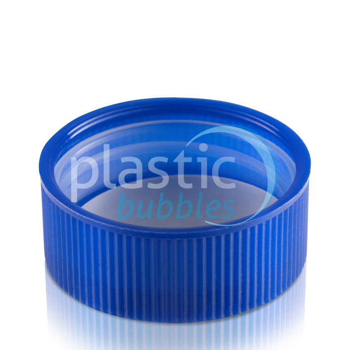 Plastic Bubbles CRC Cap 38mm blue upside down