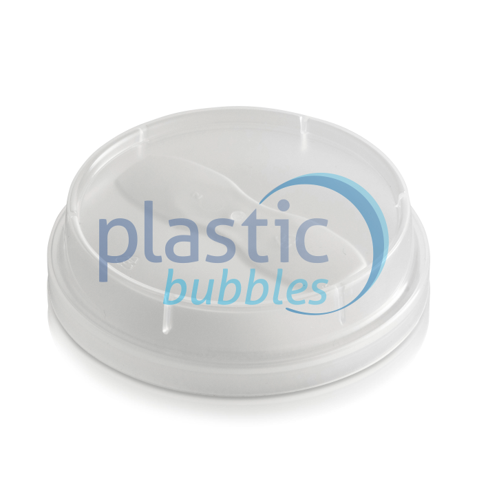Plastic Bubbles Ice Cream Lids - with spoon 1