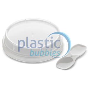 Plastic Bubbles Ice Cream Lids - with spoon 1