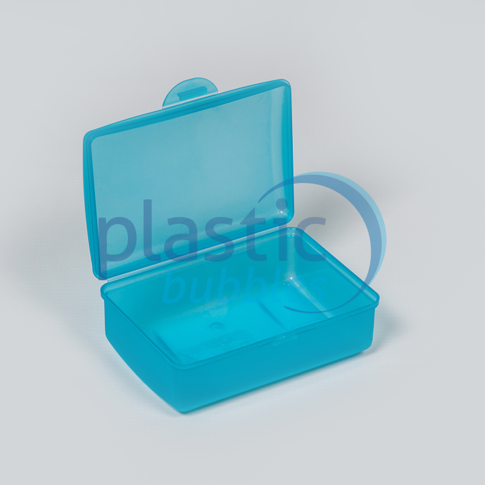 Plastic Bubbles Hinged Soap Box Blue