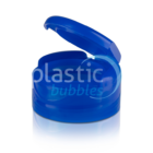 Plastic Bubbles 38mm Flip top Cap Blue open