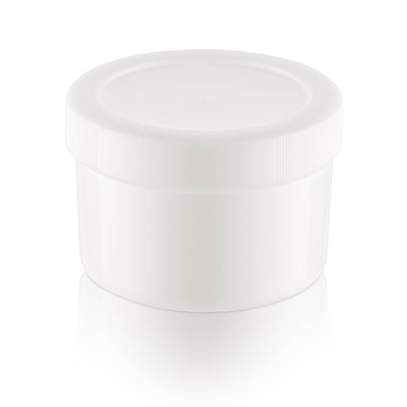 Round Tubs & Lids 35ml Solid White, Plastic Bubbles, 35ml tub and lid, pharmaceutical sample container, nutritional industry container, plastic sample tub, sample storage container, sample packaging solution, pharmaceutical supplies, nutritional product accessories, small sample container, sample jar
